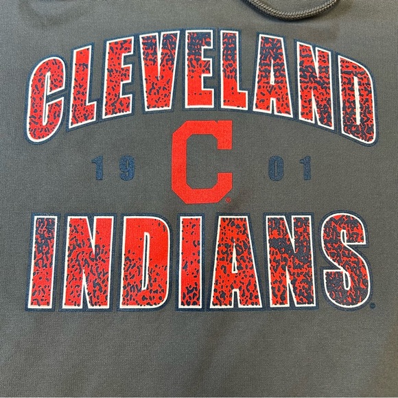 Cleveland Indians Charcoal Gray Zubaz Hoodie-Majestic-Large - Picture 3 of 8